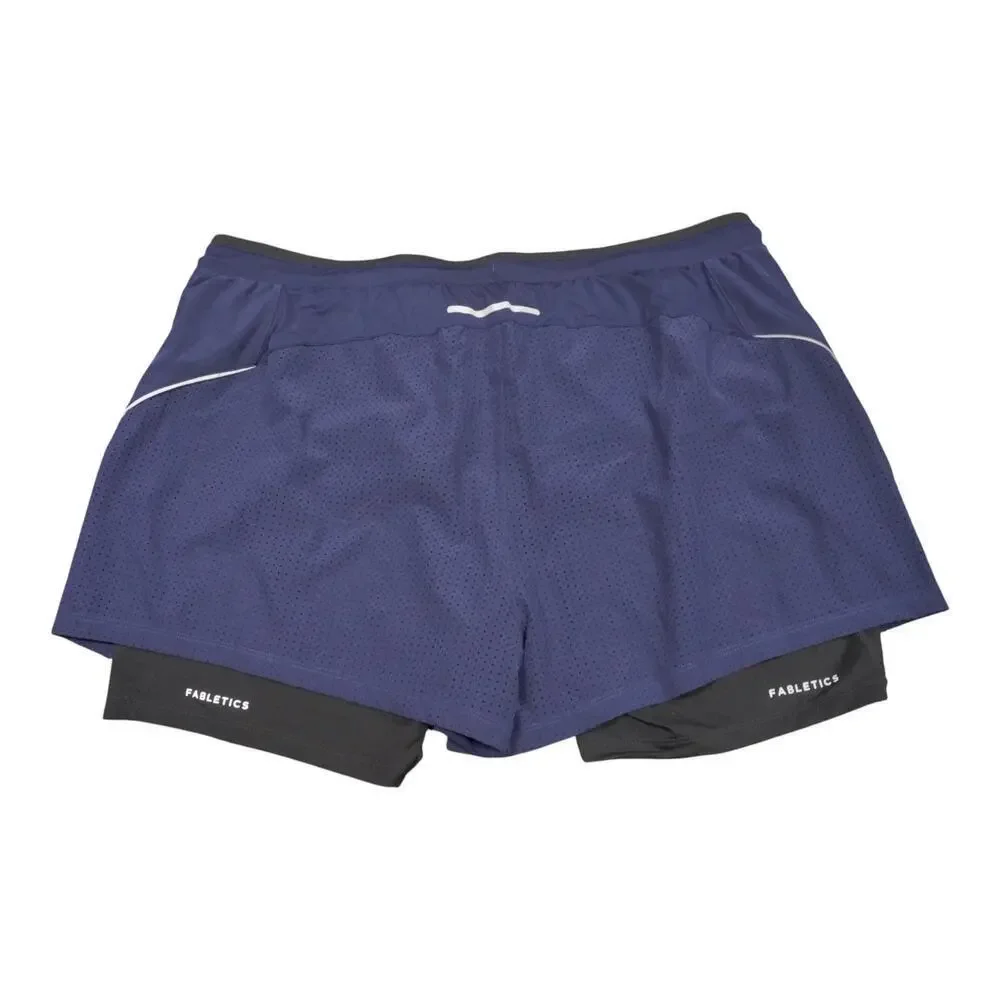 Fabletics Fundamental Short II Lined 5” Men’s XXL Navy Blue Black EUC
